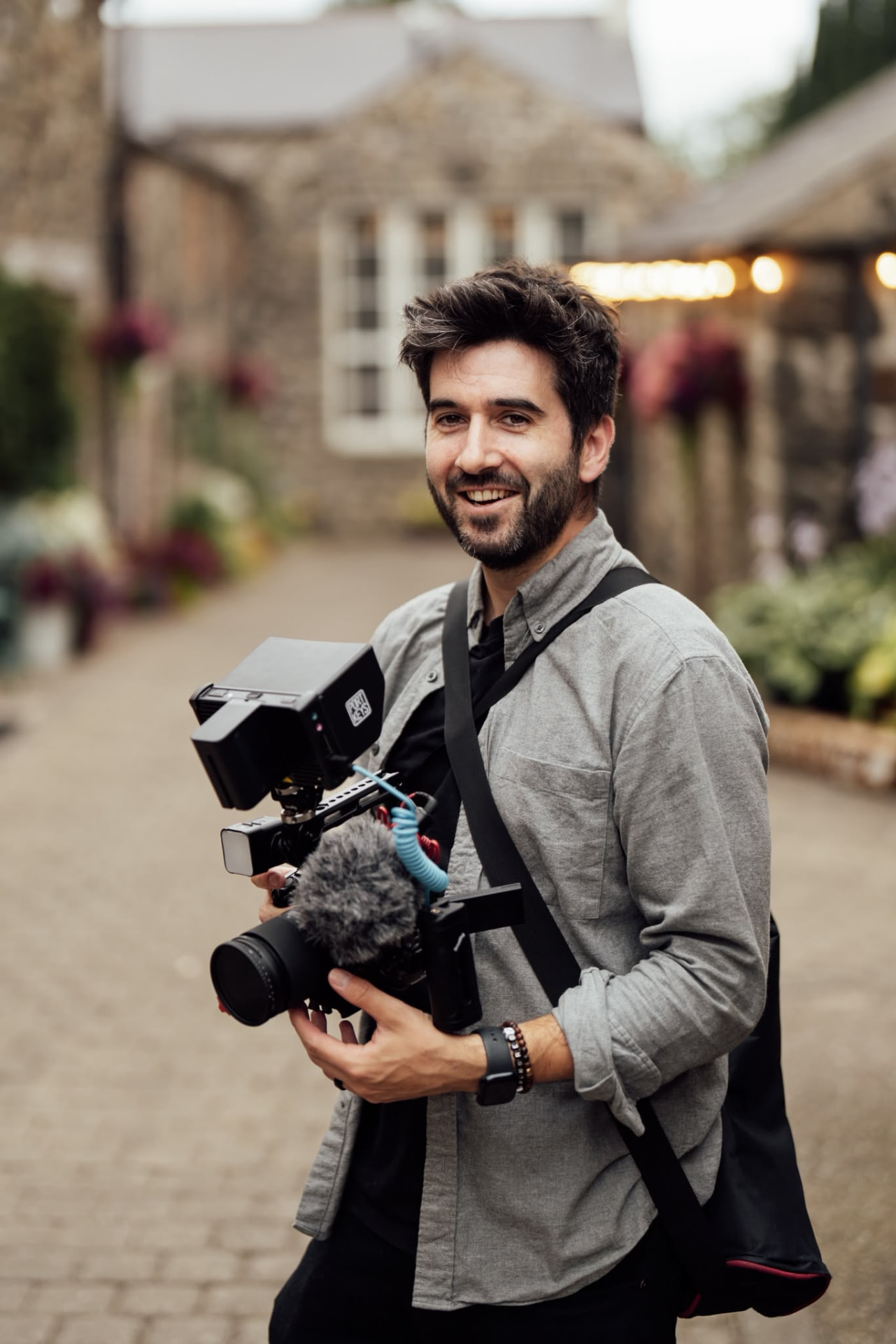 Nigel filming a wedding